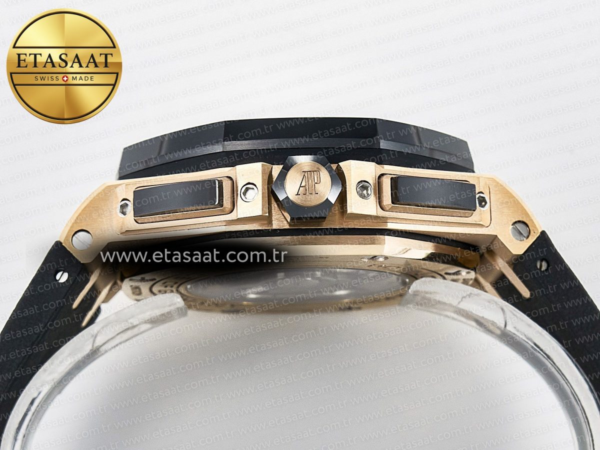 Audemars Piguet Royal Oak Offshore 44mm RG TKF 1:1 Best Edition Gray Dial on Black Rubber Strap A3126 - Görsel 16