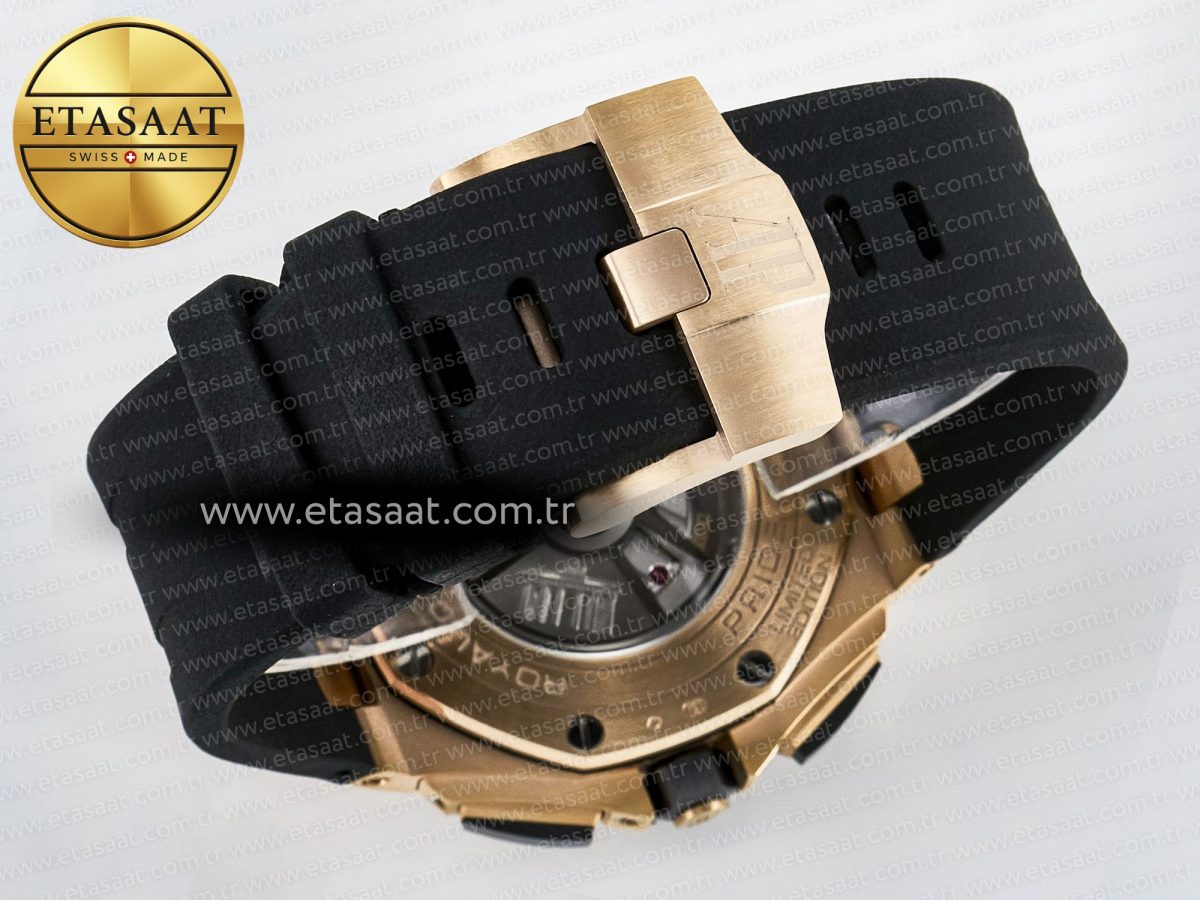 Audemars Piguet Royal Oak Offshore 44mm RG TKF 1:1 Best Edition Gray Dial on Black Rubber Strap A3126 - Görsel 17