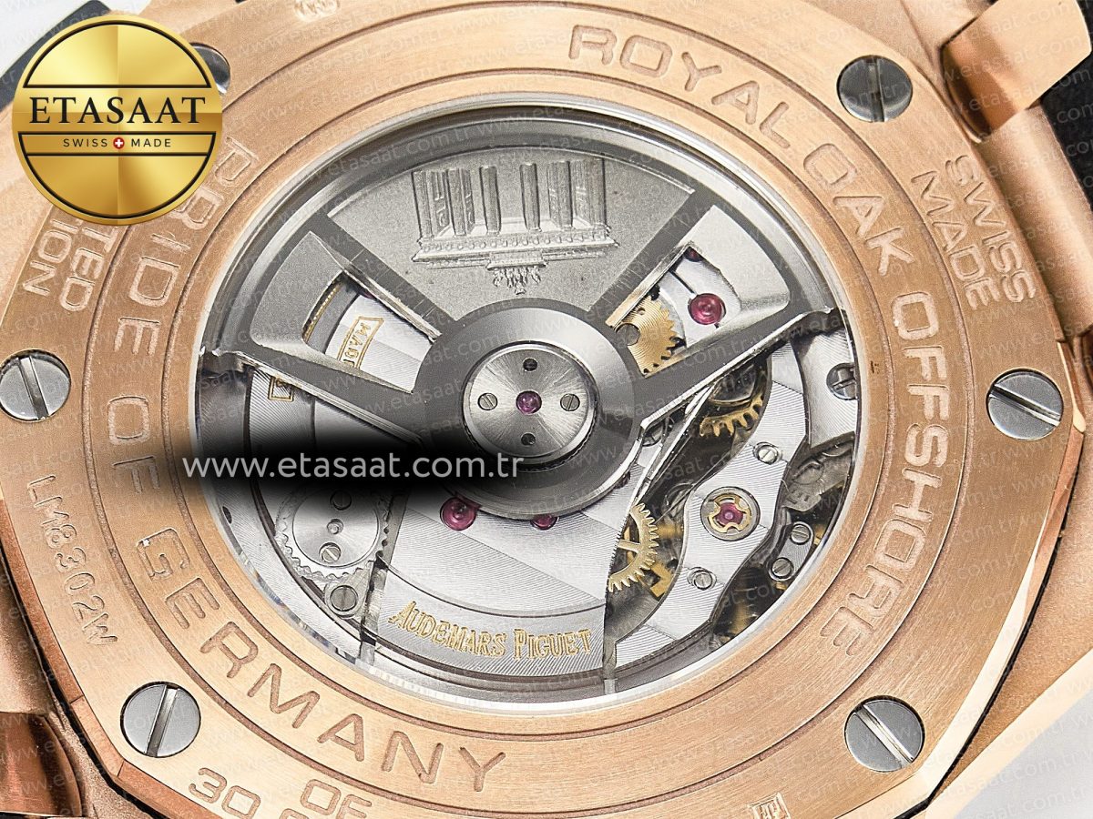 Audemars Piguet Royal Oak Offshore 44mm RG TKF 1:1 Best Edition Gray Dial on Black Rubber Strap A3126 - Görsel 21