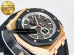 Audemars Piguet Royal Oak Offshore 44mm RG TKF 1:1 Best Edition Gray Dial on Black Rubber Strap A3126 - Görsel 7