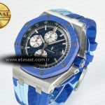 Audemars Piguet Royal Oak Offshore 44mm SS TKF 1:1 Best Edition Blue Dial on Blue Camou Rubber Strap A3126