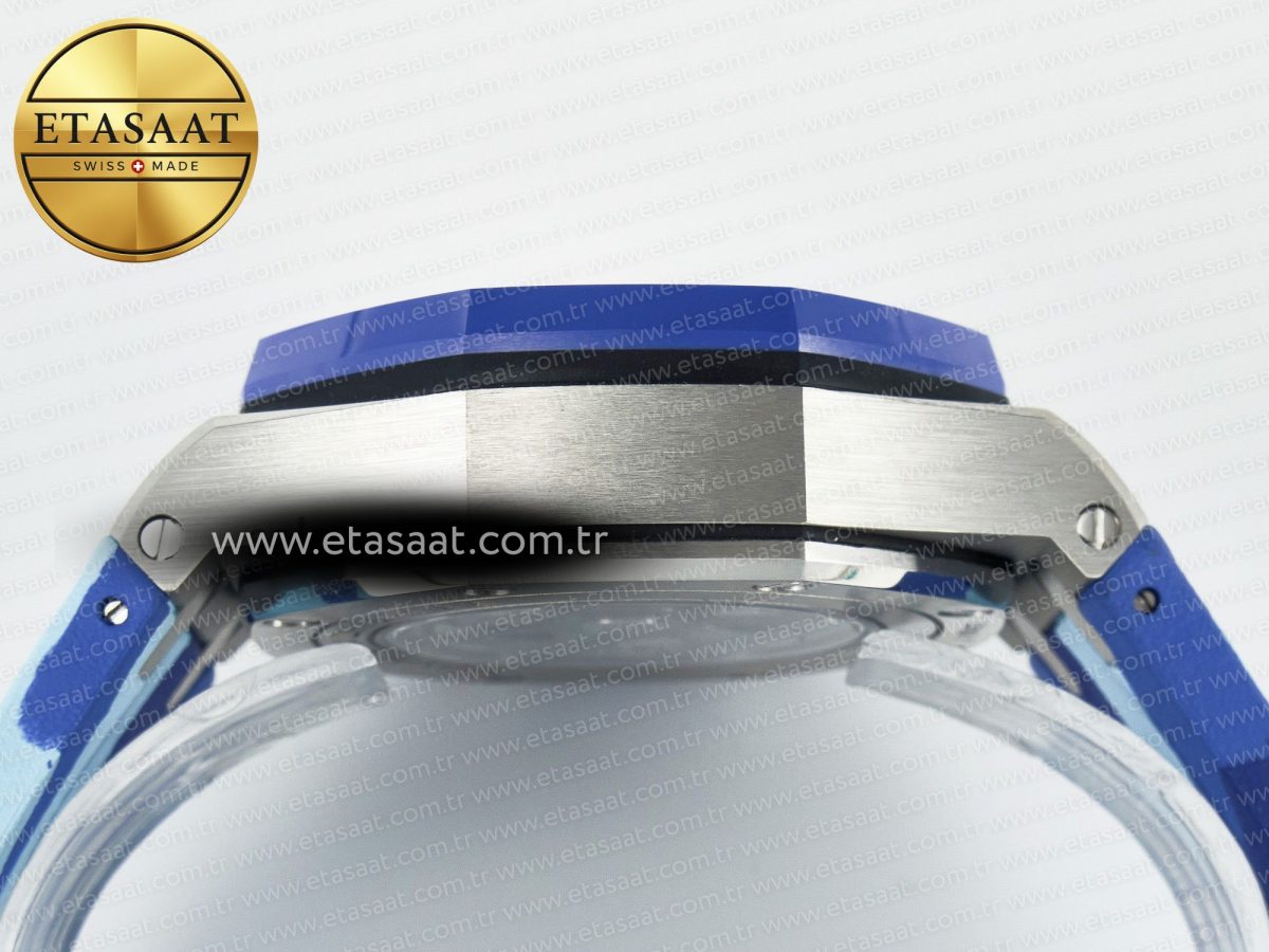 Audemars Piguet Royal Oak Offshore 44mm SS TKF 1:1 Best Edition Blue Dial on Blue Camou Rubber Strap A3126 - Görsel 15