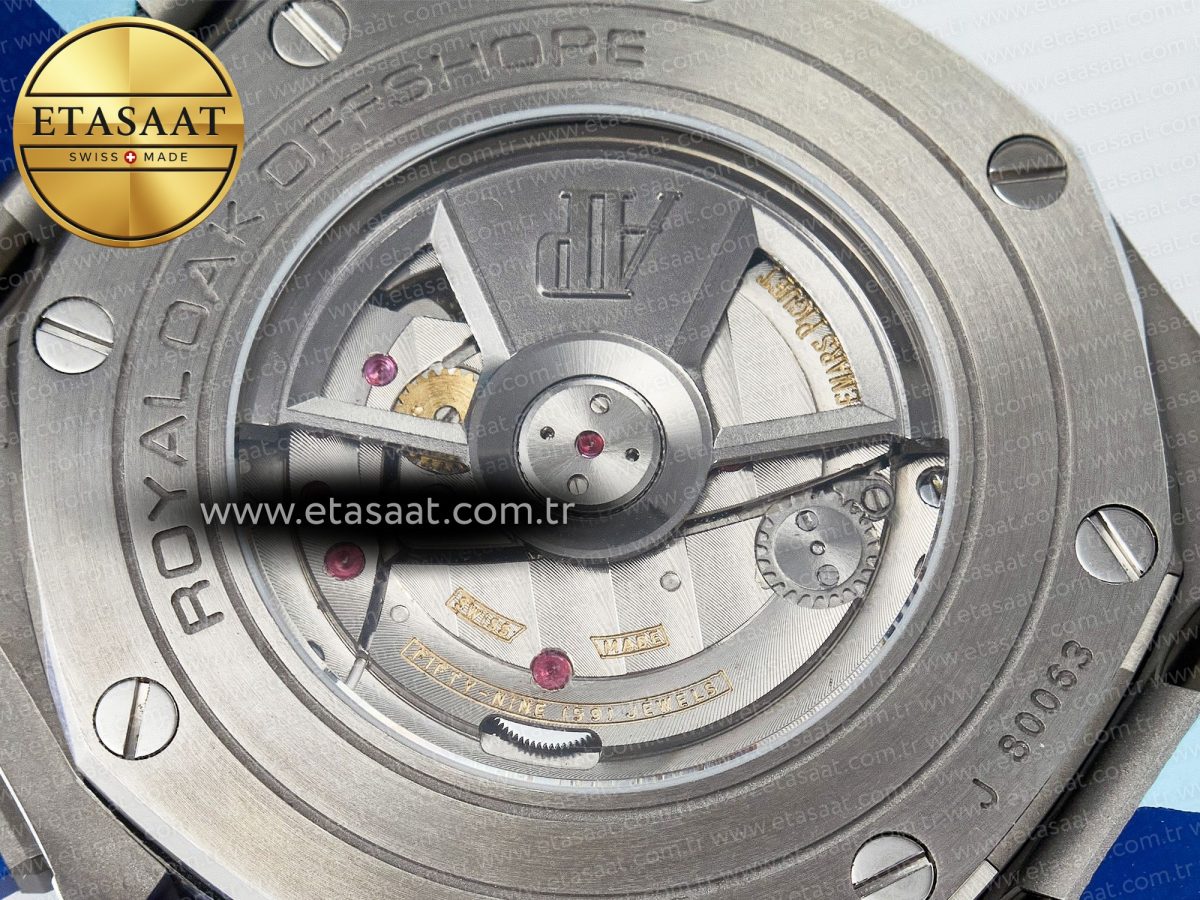 Audemars Piguet Royal Oak Offshore 44mm SS TKF 1:1 Best Edition Blue Dial on Blue Camou Rubber Strap A3126 - Görsel 19