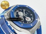 Audemars Piguet Royal Oak Offshore 44mm SS TKF 1:1 Best Edition Blue Dial on Blue Camou Rubber Strap A3126 - Görsel 7