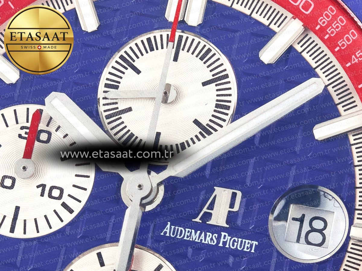 Audemars Piguet Royal Oak Offshore 44mm SS TKF 1:1 Best Edition Blue/Red Dial on Blue/Red Rubber Strap A3126 - Görsel 11