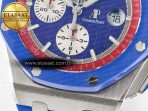 Audemars Piguet Royal Oak Offshore 44mm SS TKF 1:1 Best Edition Blue/Red Dial on Blue/Red Rubber Strap A3126 - Görsel 13