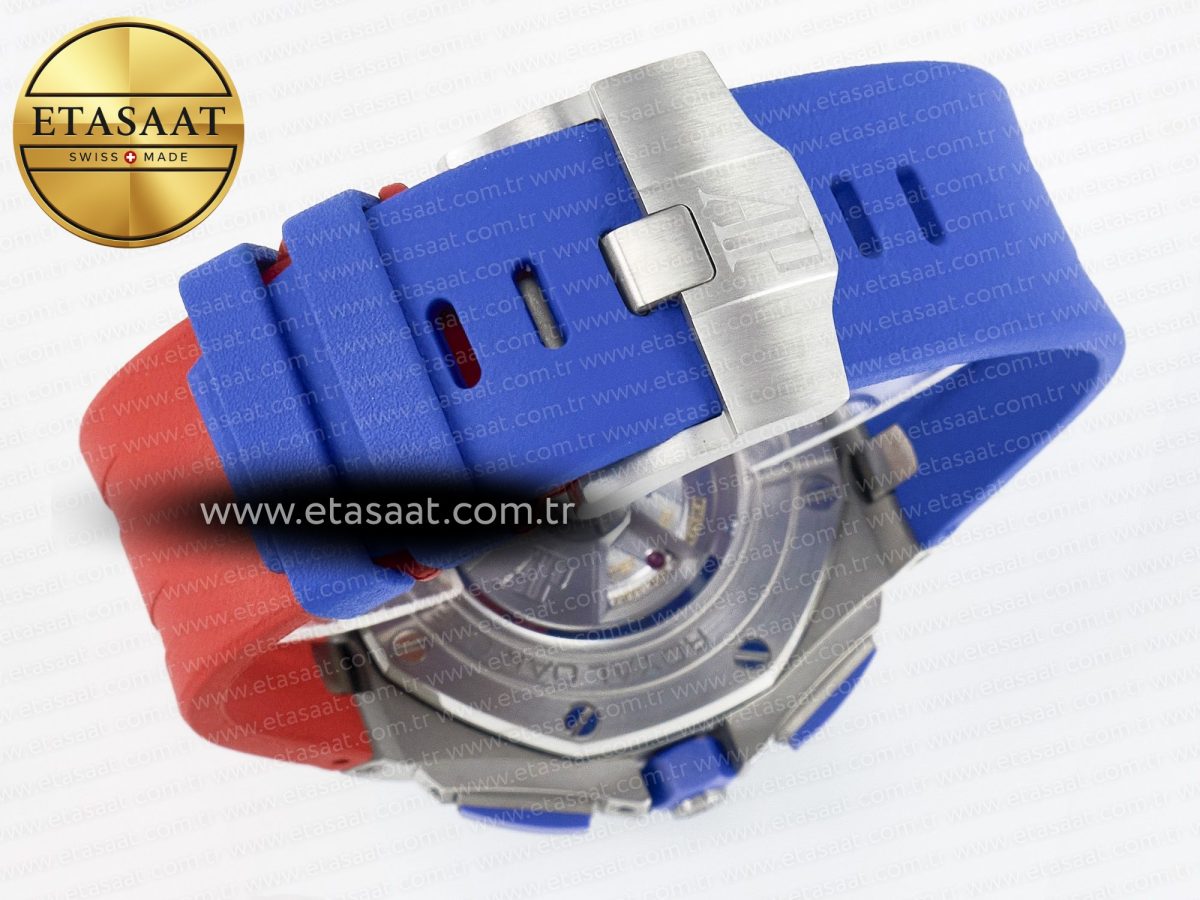 Audemars Piguet Royal Oak Offshore 44mm SS TKF 1:1 Best Edition Blue/Red Dial on Blue/Red Rubber Strap A3126 - Görsel 17