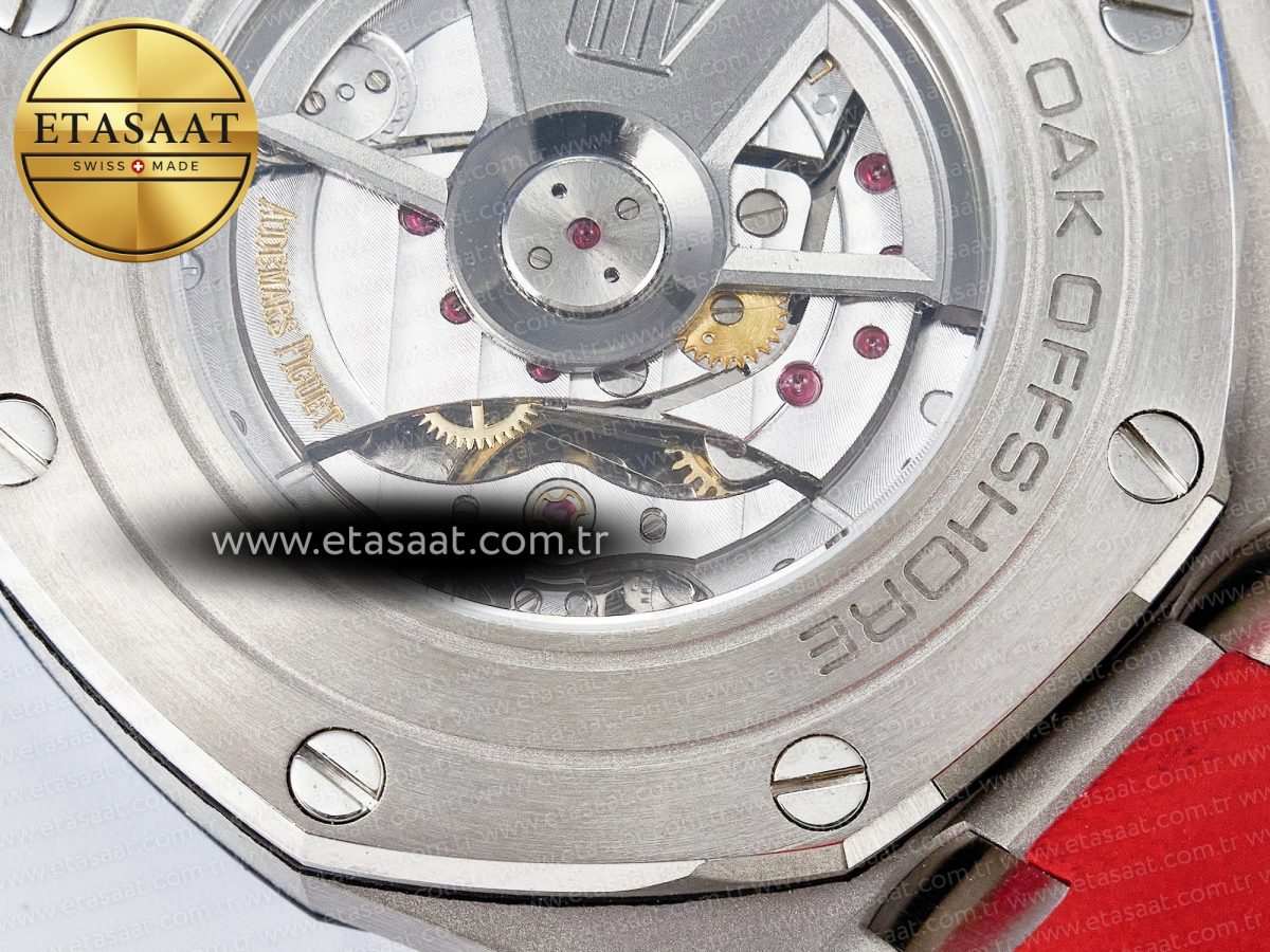 Audemars Piguet Royal Oak Offshore 44mm SS TKF 1:1 Best Edition Blue/Red Dial on Blue/Red Rubber Strap A3126 - Görsel 22