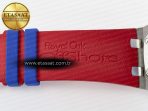 Audemars Piguet Royal Oak Offshore 44mm SS TKF 1:1 Best Edition Blue/Red Dial on Blue/Red Rubber Strap A3126 - Görsel 28