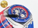 Audemars Piguet Royal Oak Offshore 44mm SS TKF 1:1 Best Edition Blue/Red Dial on Blue/Red Rubber Strap A3126 - Görsel 7