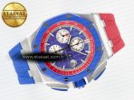 Audemars Piguet Royal Oak Offshore 44mm SS TKF 1:1 Best Edition Blue/Red Dial on Blue/Red Rubber Strap A3126 - Görsel 8
