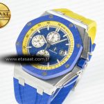 Audemars Piguet Royal Oak Offshore 44mm SS TKF 1:1 Best Edition Blue/Yellow Dial on Blue/Yellow Rubber Strap A3126