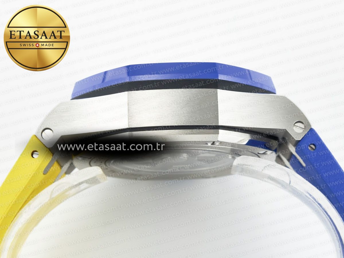 Audemars Piguet Royal Oak Offshore 44mm SS TKF 1:1 Best Edition Blue/Yellow Dial on Blue/Yellow Rubber Strap A3126 - Görsel 15