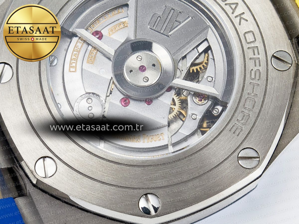 Audemars Piguet Royal Oak Offshore 44mm SS TKF 1:1 Best Edition Blue/Yellow Dial on Blue/Yellow Rubber Strap A3126 - Görsel 21