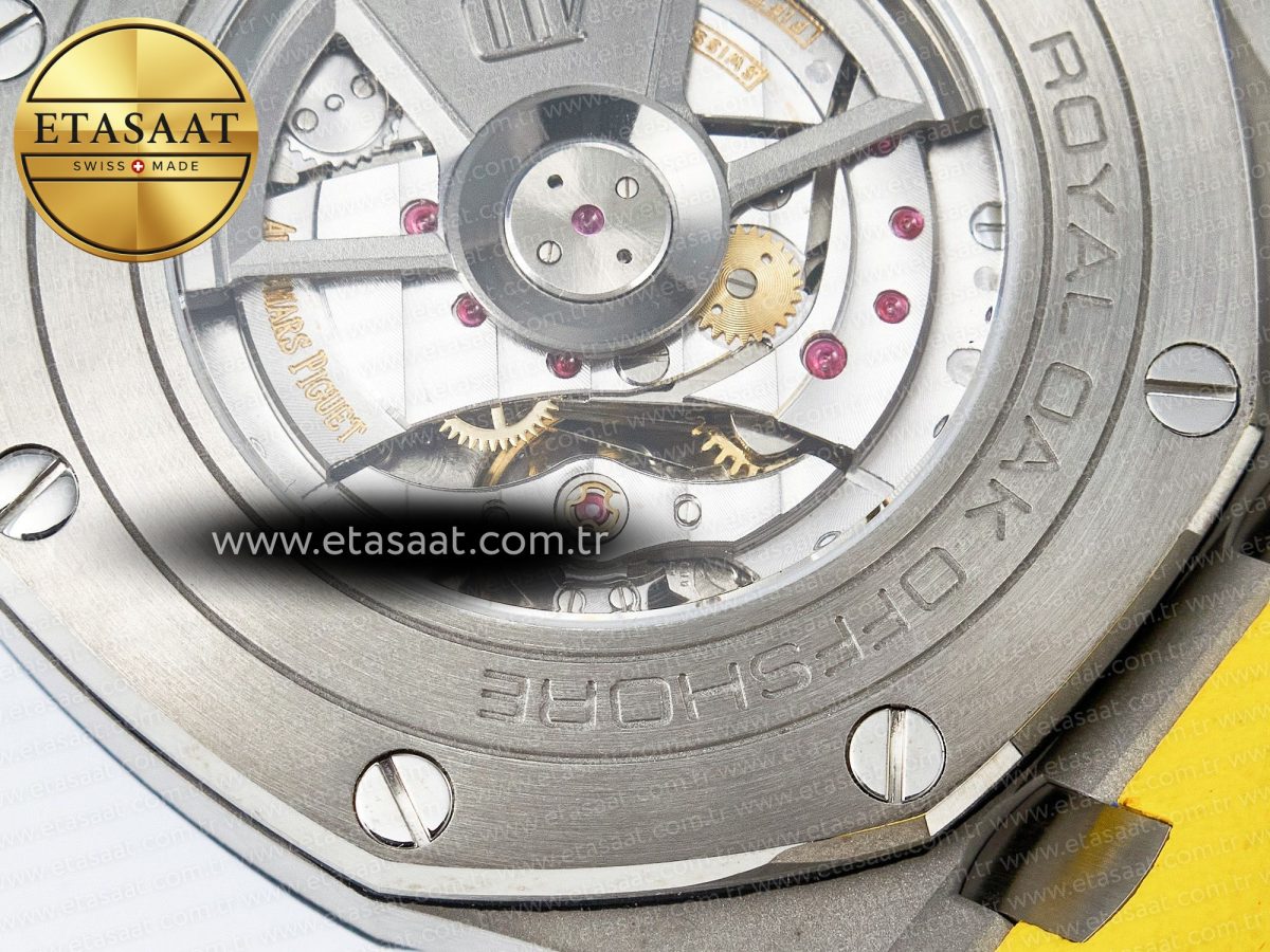 Audemars Piguet Royal Oak Offshore 44mm SS TKF 1:1 Best Edition Blue/Yellow Dial on Blue/Yellow Rubber Strap A3126 - Görsel 22