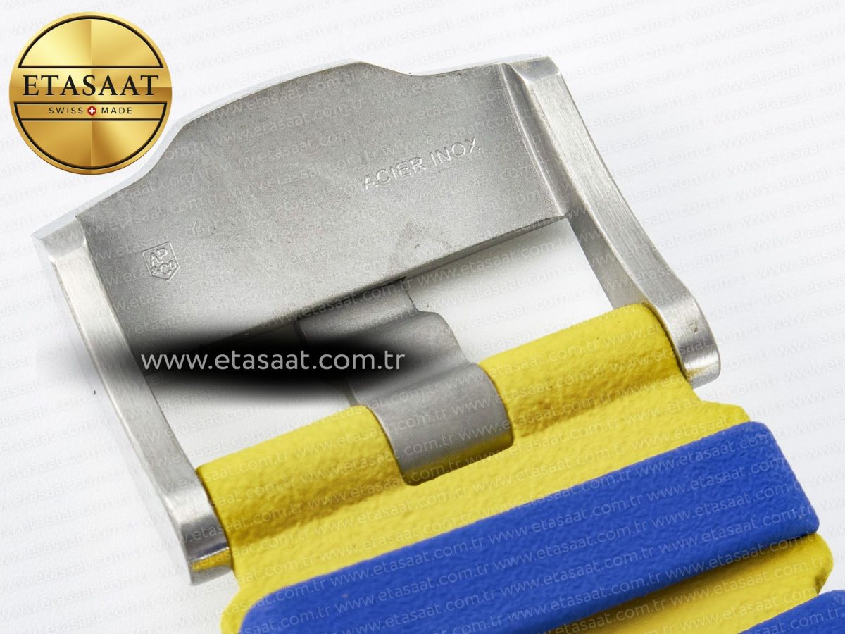 Audemars Piguet Royal Oak Offshore 44mm SS TKF 1:1 Best Edition Blue/Yellow Dial on Blue/Yellow Rubber Strap A3126 - Görsel 26