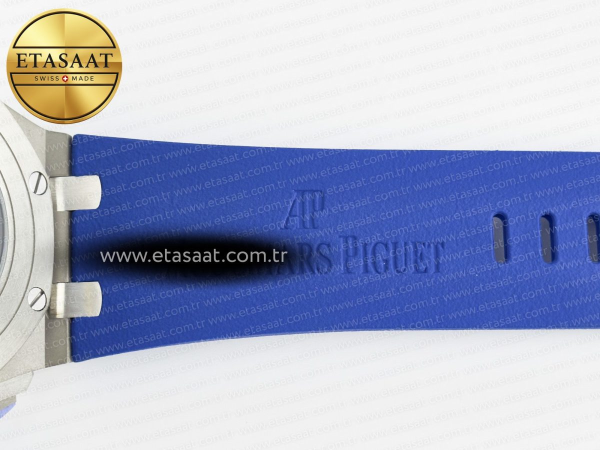 Audemars Piguet Royal Oak Offshore 44mm SS TKF 1:1 Best Edition Blue/Yellow Dial on Blue/Yellow Rubber Strap A3126 - Görsel 27