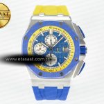 Audemars Piguet Royal Oak Offshore 44mm Tkf Mavi/Sarı A3126 Eta Saat - Görsel 3 - 1:1 Süper Klon Saat