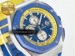 Audemars Piguet Royal Oak Offshore 44mm SS TKF 1:1 Best Edition Blue/Yellow Dial on Blue/Yellow Rubber Strap A3126 - Görsel 5