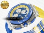 Audemars Piguet Royal Oak Offshore 44mm SS TKF 1:1 Best Edition Blue/Yellow Dial on Blue/Yellow Rubber Strap A3126 - Görsel 6