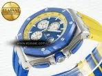 Audemars Piguet Royal Oak Offshore 44mm SS TKF 1:1 Best Edition Blue/Yellow Dial on Blue/Yellow Rubber Strap A3126 - Görsel 6