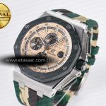 Audemars Piguet Royal Oak Offshore 44mm Best Edition Cream Dial on Green Camou Rubber Strap A3126