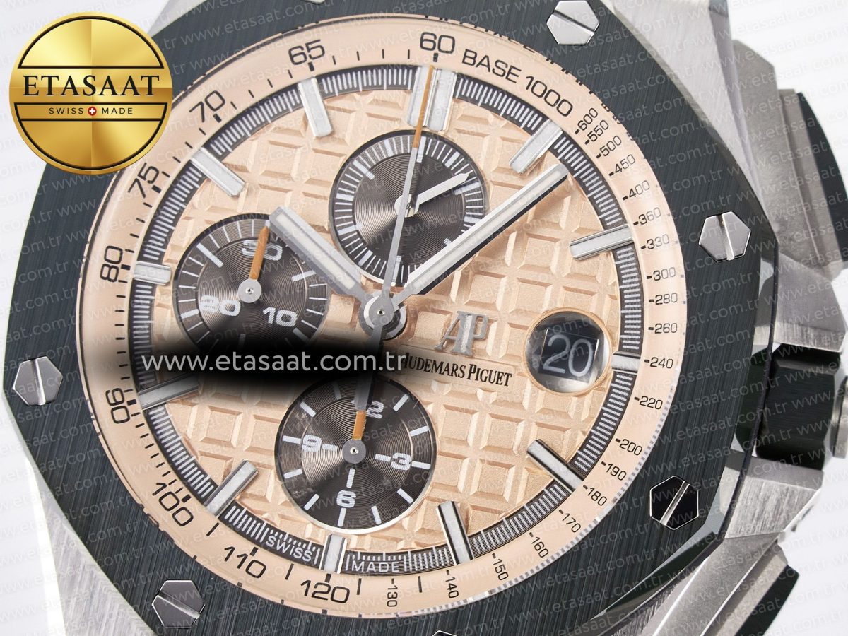 Audemars Piguet Royal Oak Offshore 44mm Best Edition Cream Dial on Green Camou Rubber Strap A3126 - Görsel 10