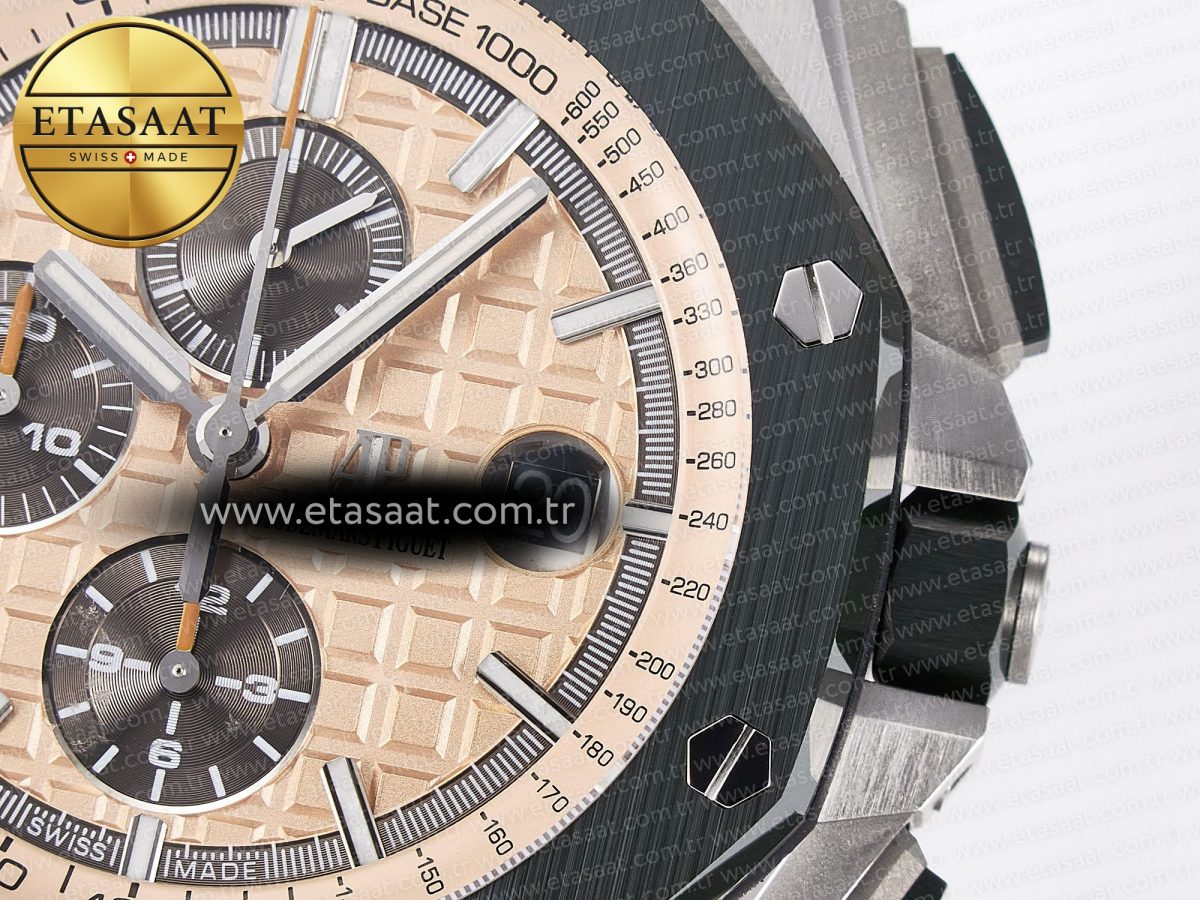 Audemars Piguet Royal Oak Offshore 44mm Best Edition Cream Dial on Green Camou Rubber Strap A3126 - Görsel 13