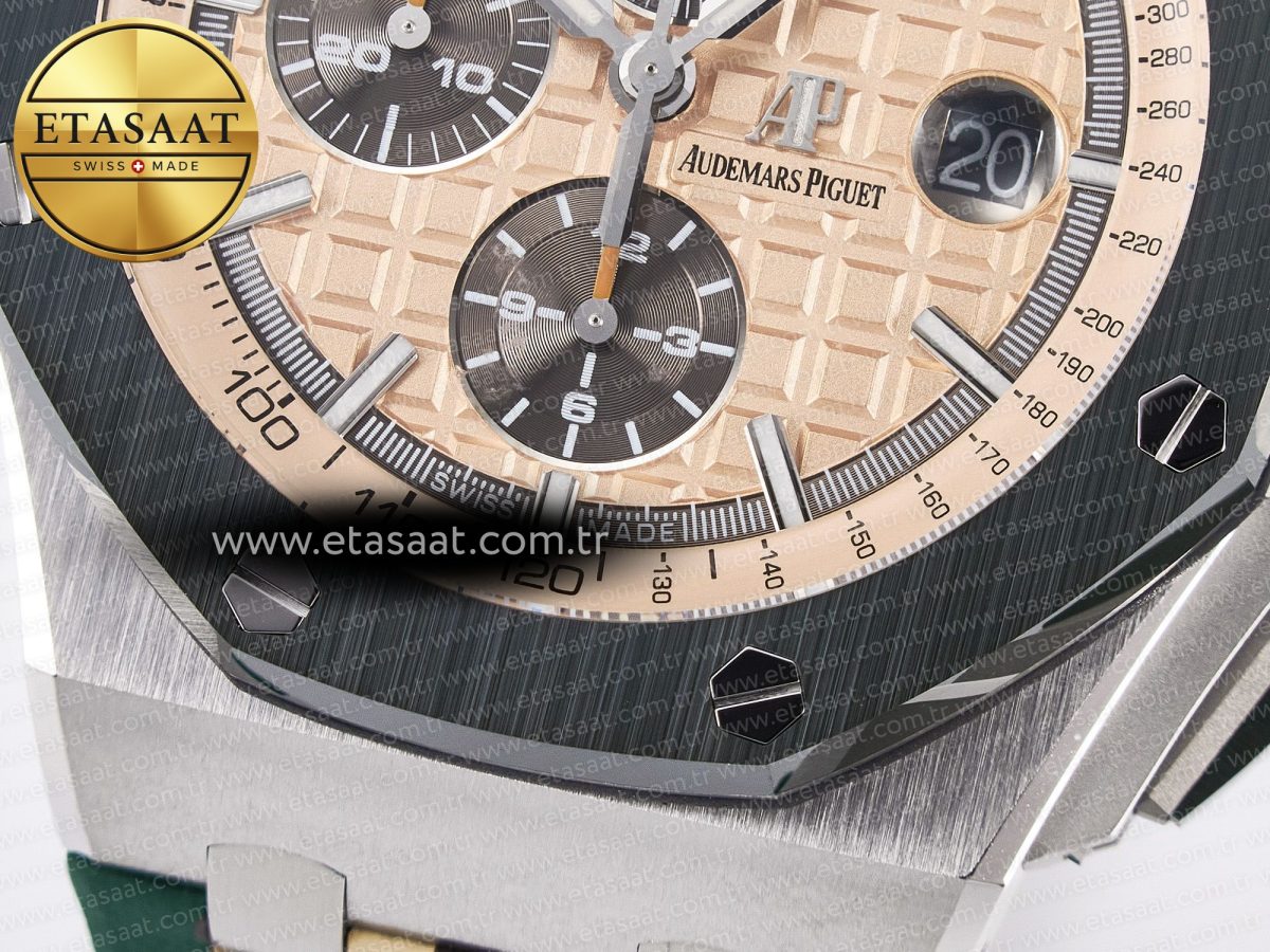 Audemars Piguet Royal Oak Offshore 44mm Best Edition Cream Dial on Green Camou Rubber Strap A3126 - Görsel 14