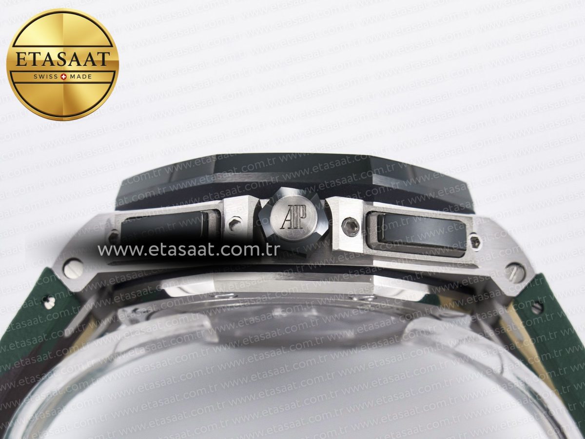 Audemars Piguet Royal Oak Offshore 44mm Best Edition Cream Dial on Green Camou Rubber Strap A3126 - Görsel 17