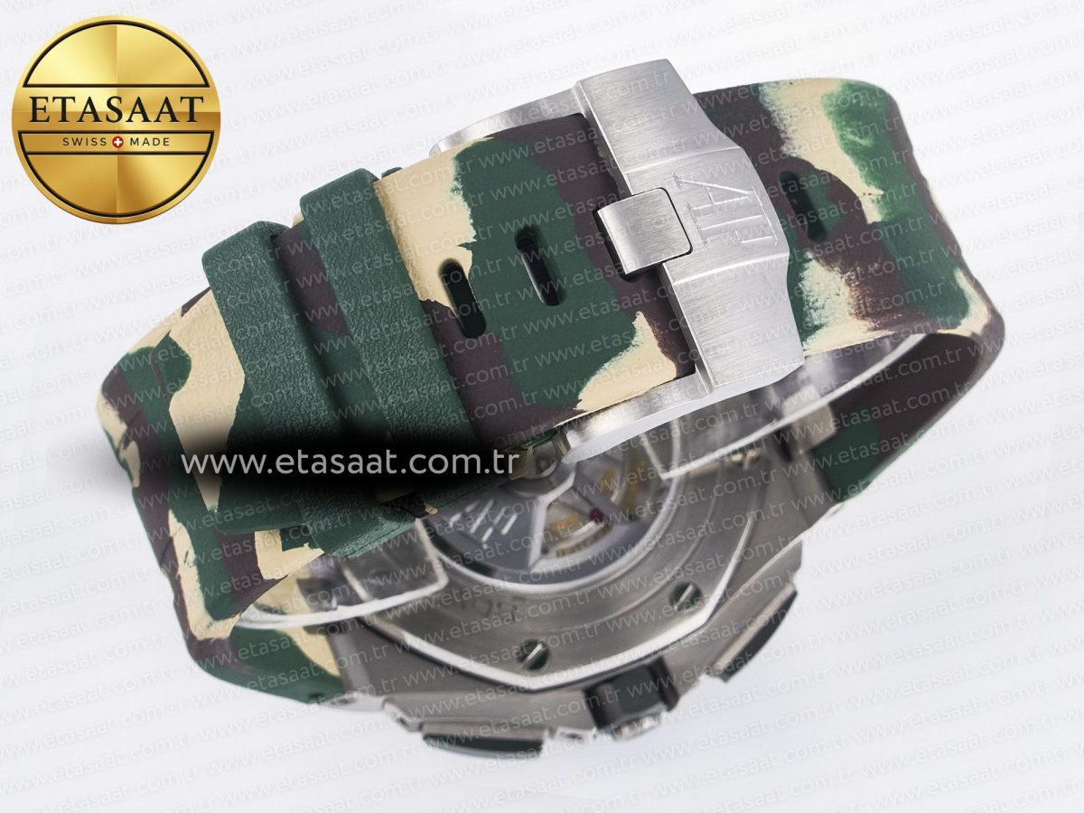 Audemars Piguet Royal Oak Offshore 44mm Best Edition Cream Dial on Green Camou Rubber Strap A3126 - Görsel 18