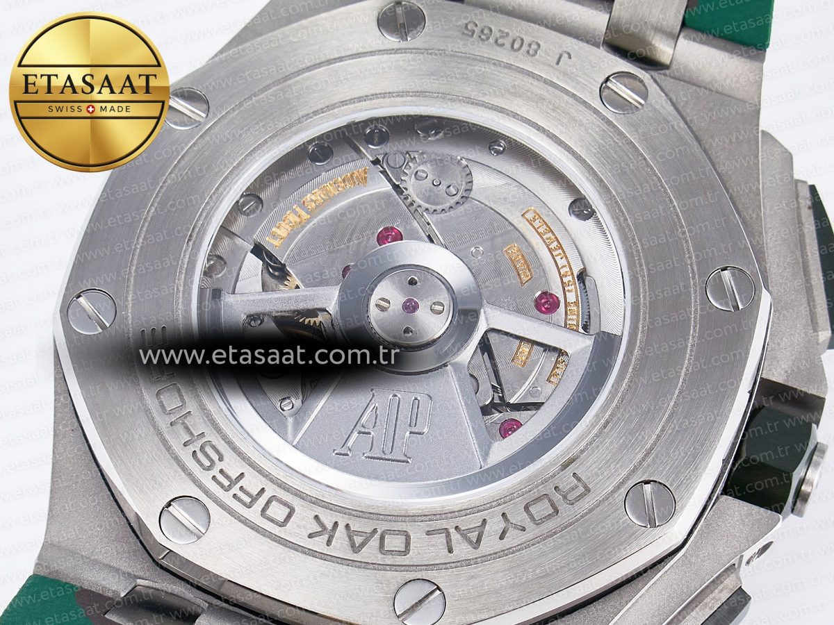 Audemars Piguet Royal Oak Offshore 44mm Best Edition Cream Dial on Green Camou Rubber Strap A3126 - Görsel 20