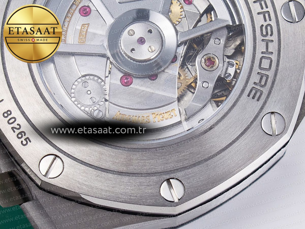 Audemars Piguet Royal Oak Offshore 44mm Best Edition Cream Dial on Green Camou Rubber Strap A3126 - Görsel 23