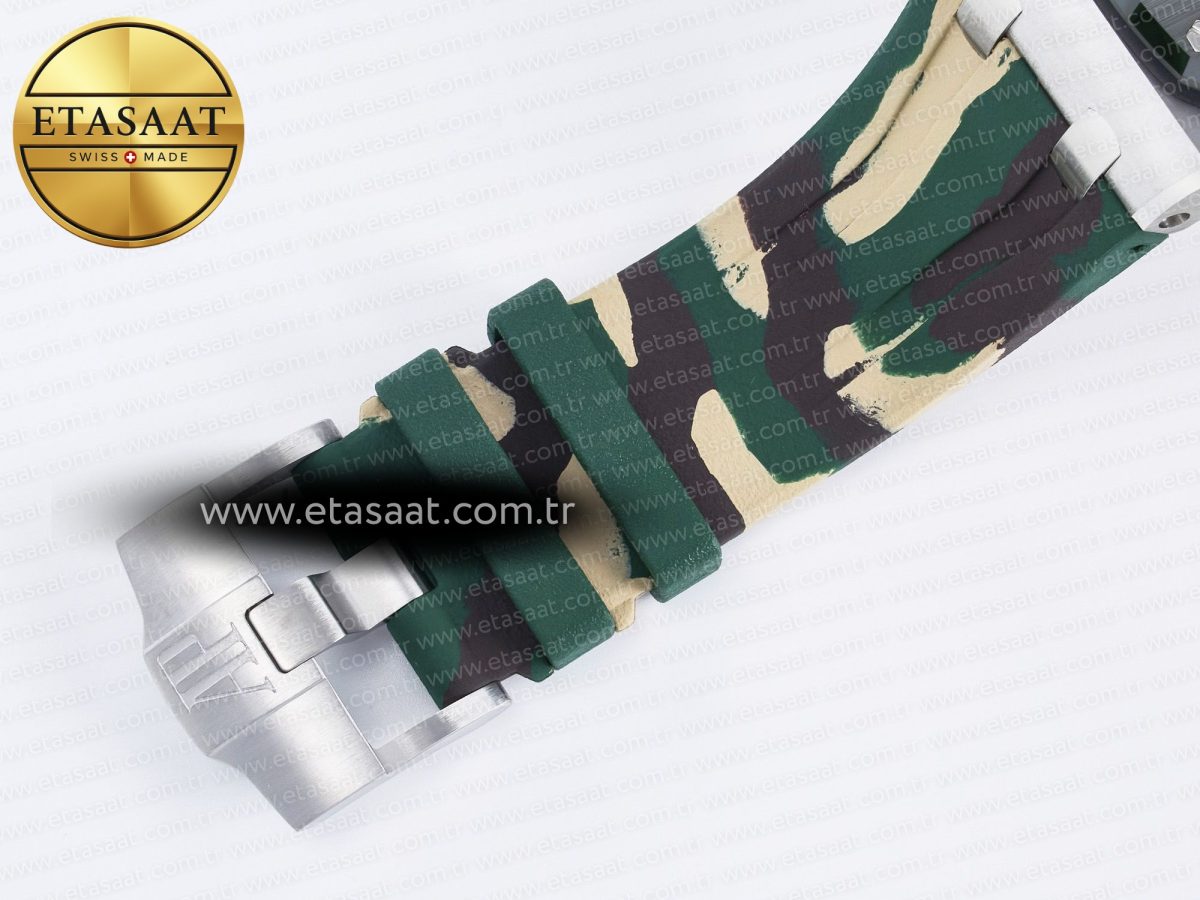 Audemars Piguet Royal Oak Offshore 44mm Best Edition Cream Dial on Green Camou Rubber Strap A3126 - Görsel 26