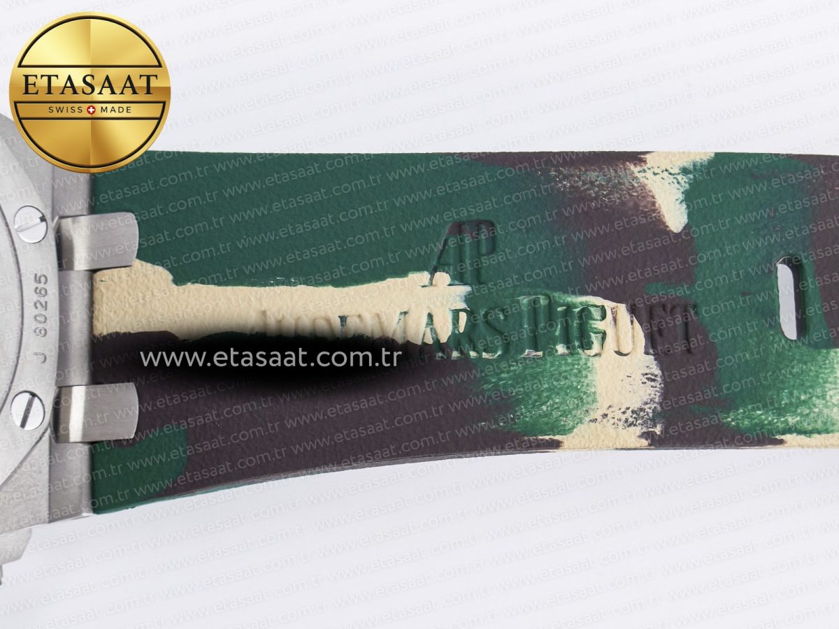 Audemars Piguet Royal Oak Offshore 44mm Best Edition Cream Dial on Green Camou Rubber Strap A3126 - Görsel 29