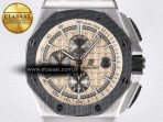 Audemars Piguet Royal Oak Offshore 44mm Best Edition Cream Dial on Green Camou Rubber Strap A3126 - Görsel 4
