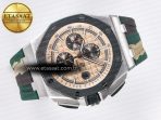 Audemars Piguet Royal Oak Offshore 44mm Best Edition Cream Dial on Green Camou Rubber Strap A3126 - Görsel 8