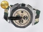 Audemars Piguet Royal Oak Offshore 44mm Best Edition Cream Dial on Green Camou Rubber Strap A3126 - Görsel 9