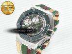 Audemars Piguet Royal Oak Offshore 44mm SS TKF 1:1 Best Edition Green Dial on Green Camou Rubber Strap A3126