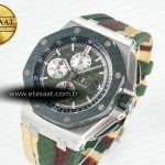 Audemars Piguet Royal Oak Offshore 44mm SS TKF 1:1 Best Edition Green Dial on Green Camou Rubber Strap A3126