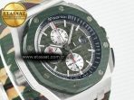 Audemars Piguet Royal Oak Offshore 44mm SS TKF 1:1 Best Edition Green Dial on Green Camou Rubber Strap A3126 - Görsel 5
