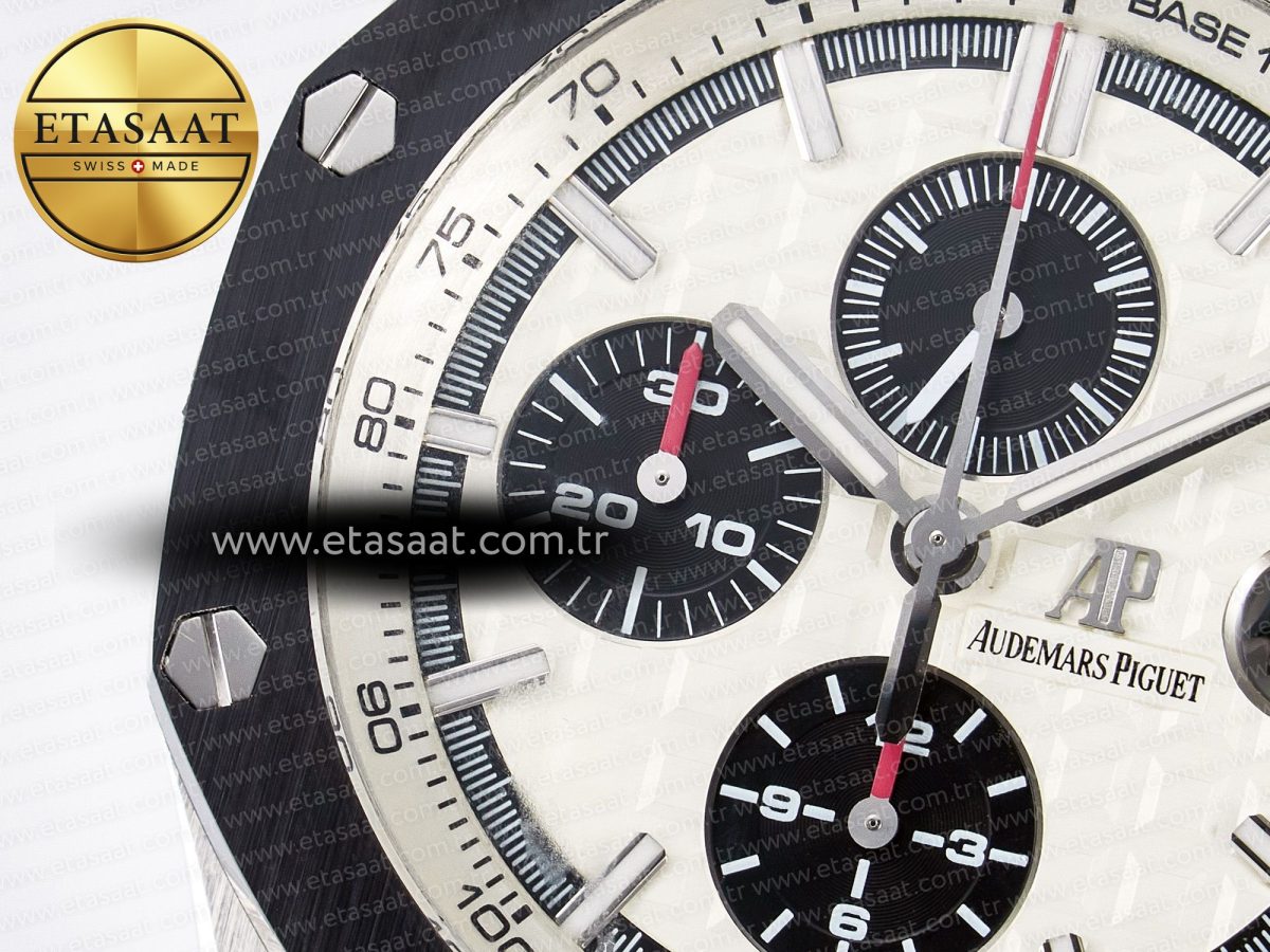 Audemars Piguet Royal Oak Offshore 44mm Best Edition White Dial on Black Rubber Strap A3126 - Görsel 11