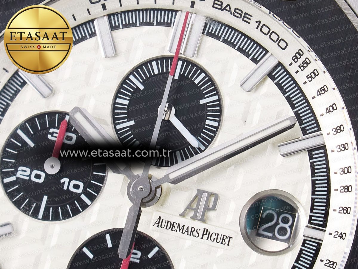 Audemars Piguet Royal Oak Offshore 44mm Best Edition White Dial on Black Rubber Strap A3126 - Görsel 12