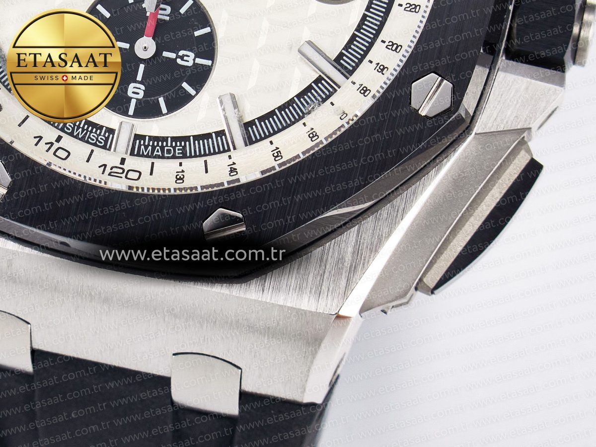 Audemars Piguet Royal Oak Offshore 44mm Best Edition White Dial on Black Rubber Strap A3126 - Görsel 15