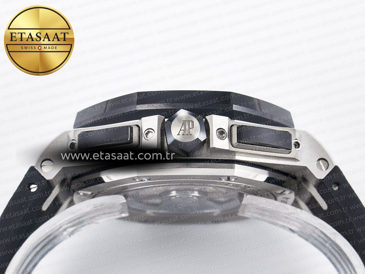 Audemars Piguet Royal Oak Offshore 44mm Best Edition White Dial on Black Rubber Strap A3126 - Görsel 17
