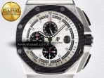 Audemars Piguet Royal Oak Offshore 44mm Best Edition White Dial on Black Rubber Strap A3126 - Görsel 4