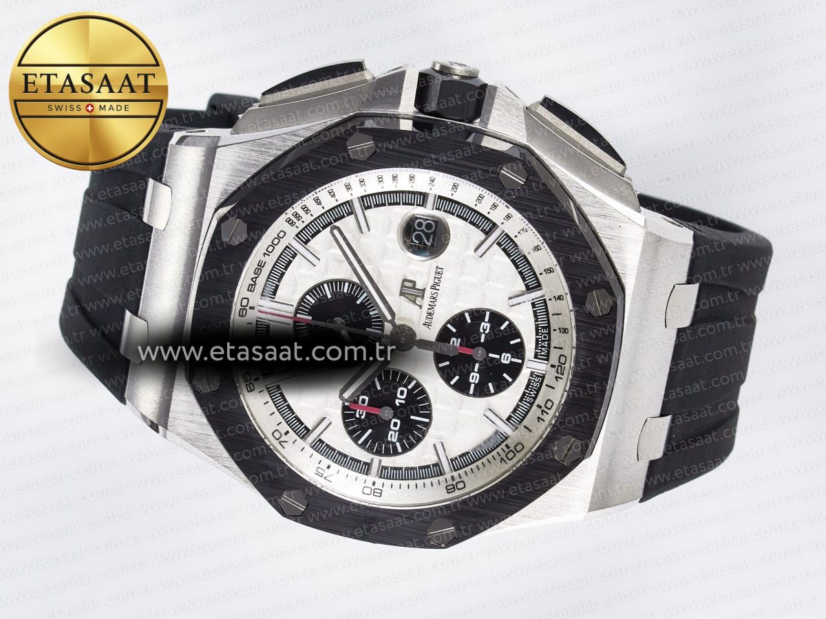 Audemars Piguet Royal Oak Offshore 44mm Best Edition White Dial on Black Rubber Strap A3126 - Görsel 9