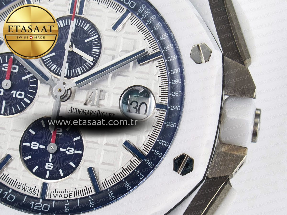 Audemars Piguet Royal Oak Offshore 44mm White Ceramic TKF - Görsel 13