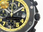 Audemars Piguet Royal Oak Offshore Bumble Bee Forged Carbon 1:1 JF Best Edition on Leather Strap A7750 w/ Cyclops & DW Mod - Görsel 12