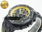 Audemars Piguet Royal Oak Offshore Bumble Bee Forged Carbon 1:1 JF Best Edition on Leather Strap A7750 w/ Cyclops & DW Mod - Görsel 6